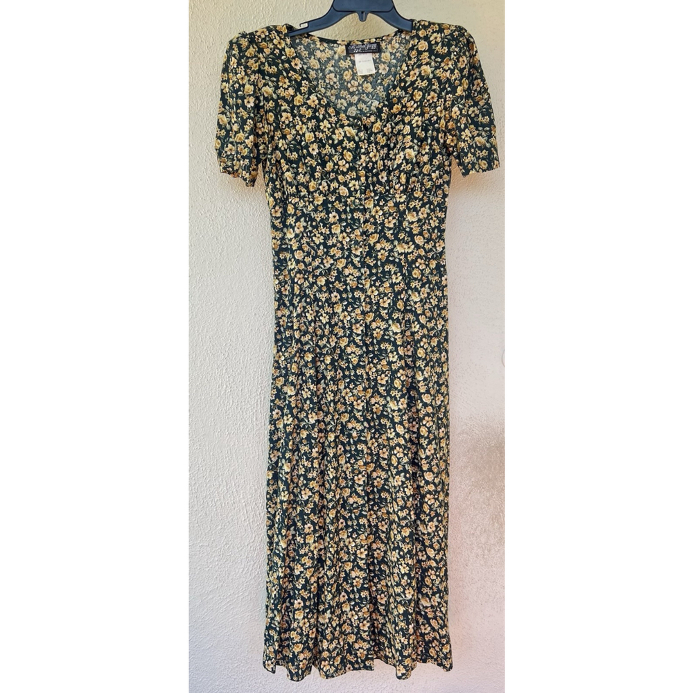 Vintage All That Jazz Dress Womens S Floral Cottagecore Boho Peasant Midi Ditsy